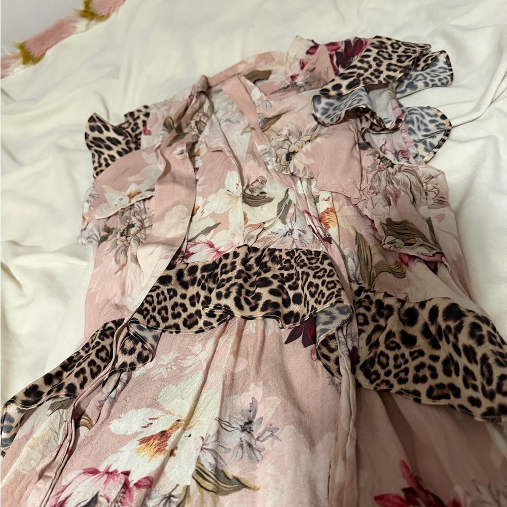 Anthropologie Kachel Sedona Sunrise Floral Silk Midi Dress Size 4 - Picture 5 of 8